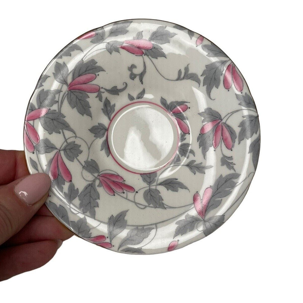 Antique Royal Grafton Ashley Pink Bone China Teacup & Saucer Set 1940s - Picture 7 of 10